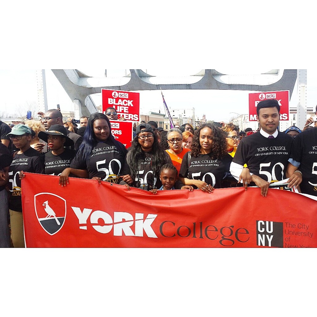 York students march across the historical bridge in commemoration of SELMA (PHOTO BY ASHLEY OLIVER)